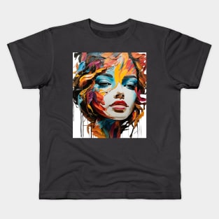 Oil Painted Girl's Face Kids T-Shirt